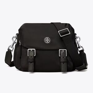 Tory Burch Nylon Small Messenger Crossbody Bag Black
